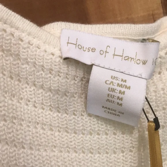 HOUSE OF HARLOW 1960 NWT Little White Knit Dress Flutter Midi Easter Summer - Picture 8 of 14